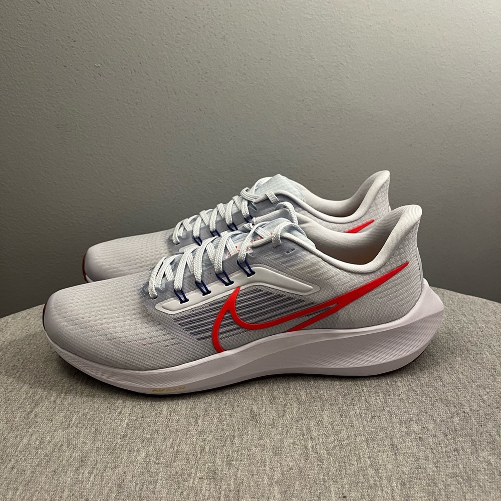 Nike Air Zoom Pegasus 39 Grey Bright Crimson Men's Shoe Size 9.5 DH4071-007 - Picture 5 of 11